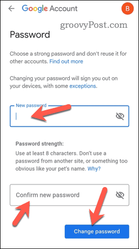 Gmail şifresini değiştir