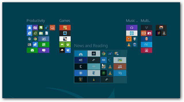 Windows 8: Başlangıç ​​Ekranında Döşeme Grupları Oluşturma
