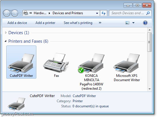 Windows 7'de aygıtlar ve yazıcılar iletişim kutusu nasıl görüntülenir