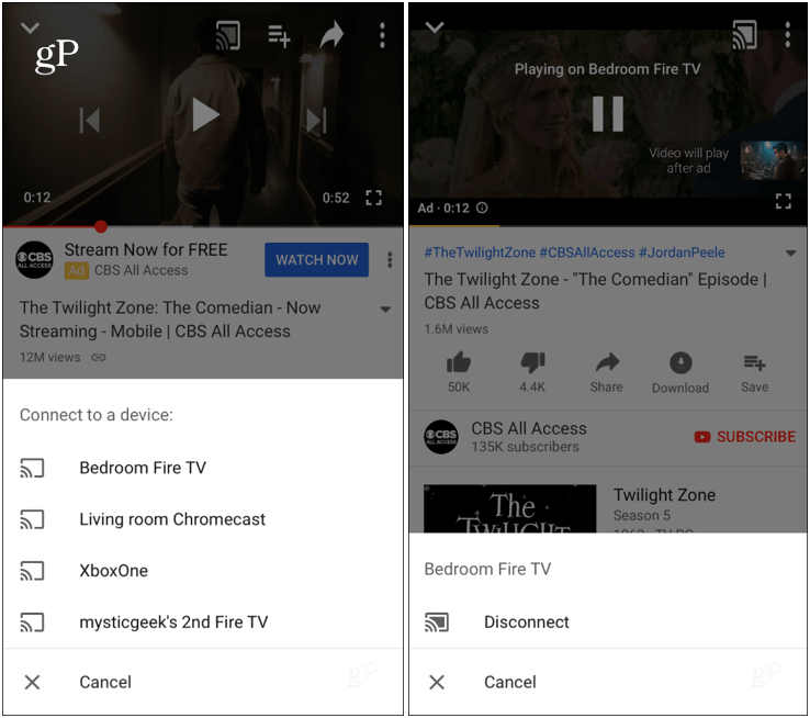 YouTube iPhone'u Fire TV'ye yayınlayın