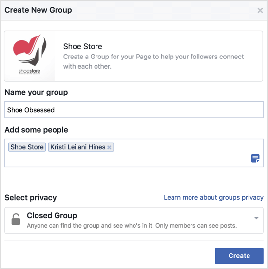 Facebook sayfalı grup oluştur