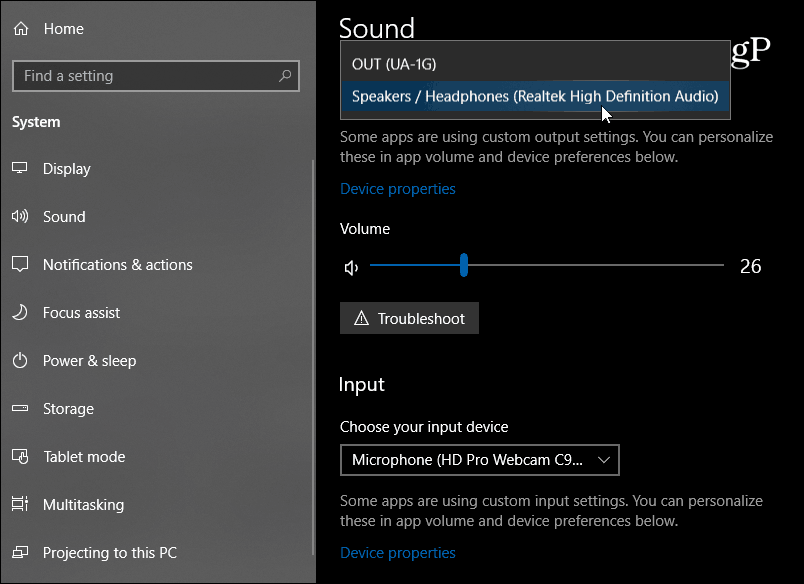 Yeni Ses Ayarları Windows 10