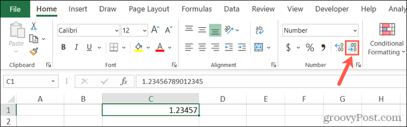 Excel'de Ondalık Düğmeyi Azalt