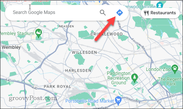 PC'deki Google Haritalar'daki yol tarifleri düğmesi