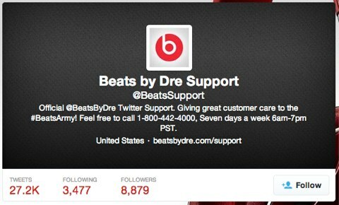 beats by dre twitter support