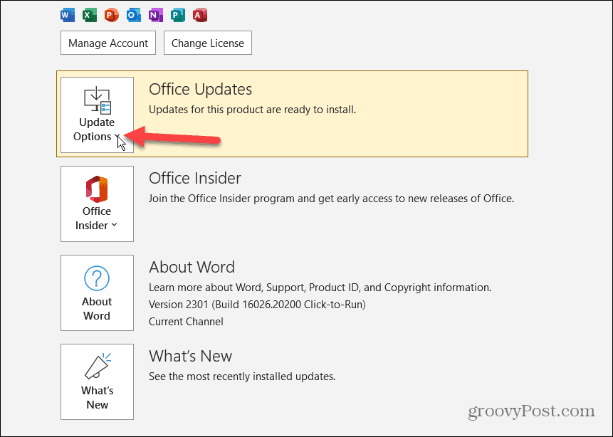 Microsoft Office Güncellemelerini Devre Dışı Bırak 