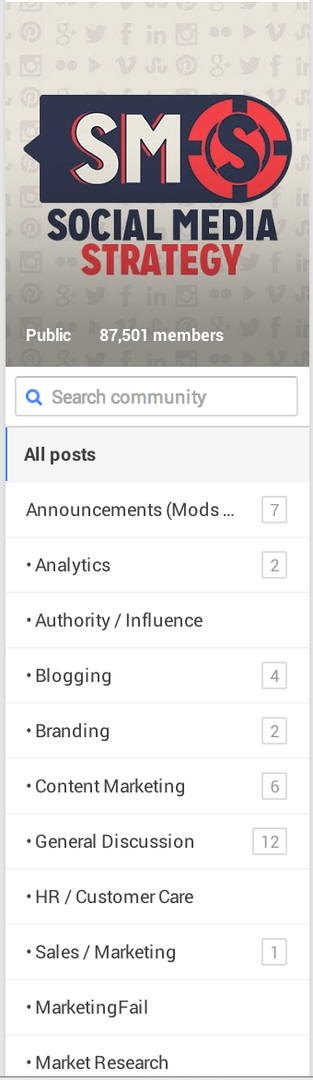 google + tartışma kategori listesi