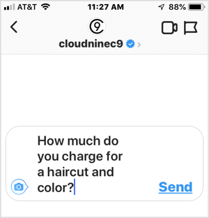 Instagram'da iş dünyasına sıkça sorulan soru örneği.