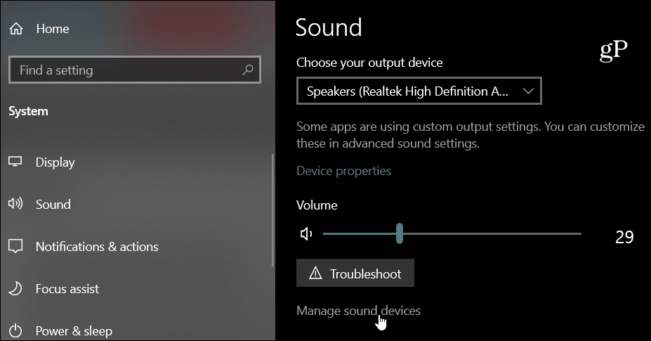 Ses Aygıtları Windows 10