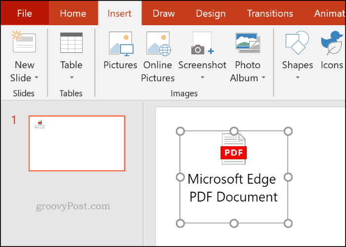 PowerPoint'te nesne olarak eklenen PDF dosyası