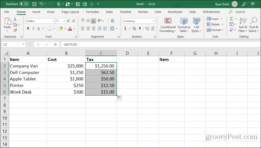 Excel'de hücreleri doldurmak