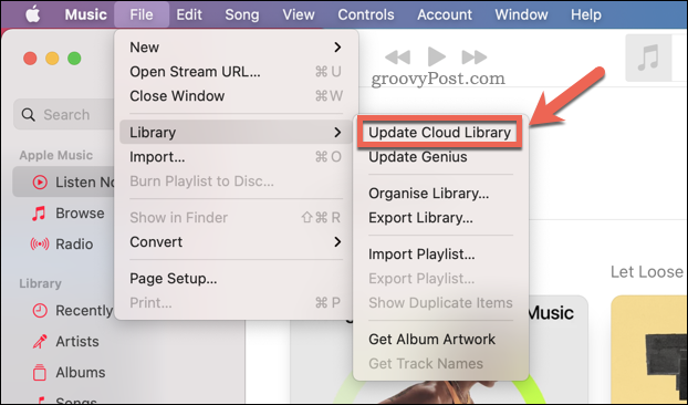 Mac Music uygulamasında Apple Music bulut koleksiyonunu güncelleme