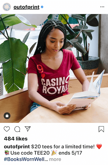 Ürün giyen kişinin olduğu Instagram iş yayını