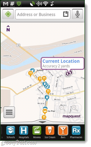 Android için MapQuest uygulaması, genel bakış