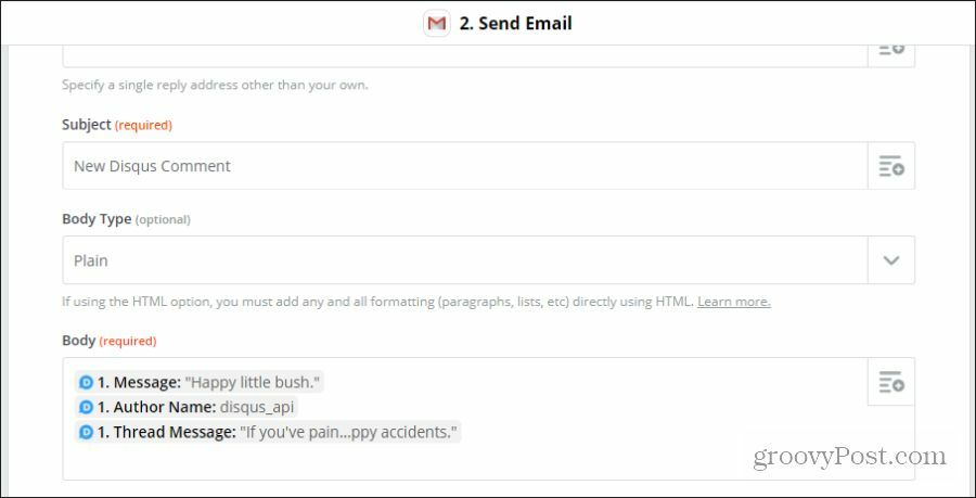 disqus e-postasını özelleştir
