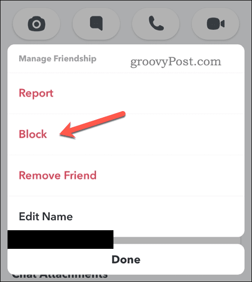Snapchat'te bir kullanıcıyı engelleme