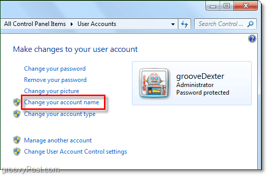 Windows 7'de hesap adınızı değiştirme