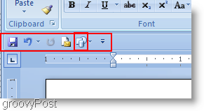 Microsoft Word 2007 şekilleri hızlı erişim menüsüne eklendi ve şeridin altına taşındı