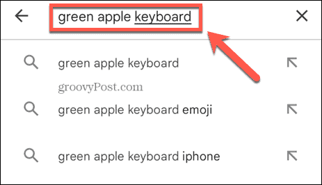 yeşil elma klavyesini ara