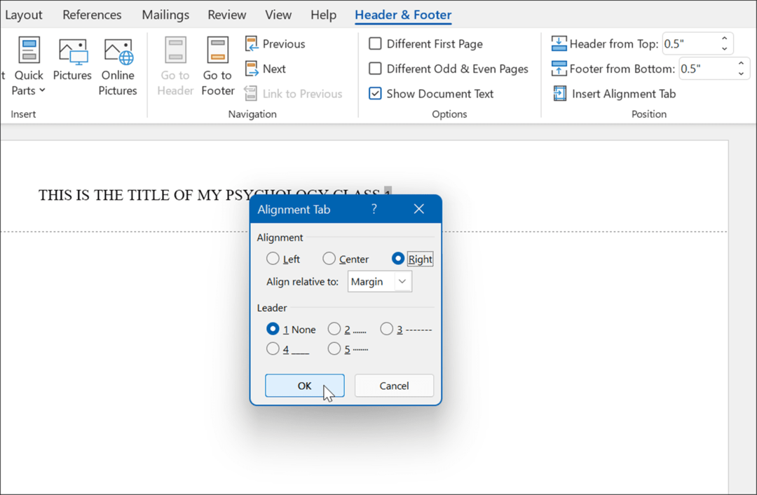 hizalama sekmesi sağ format apa stilini microsoft word'de