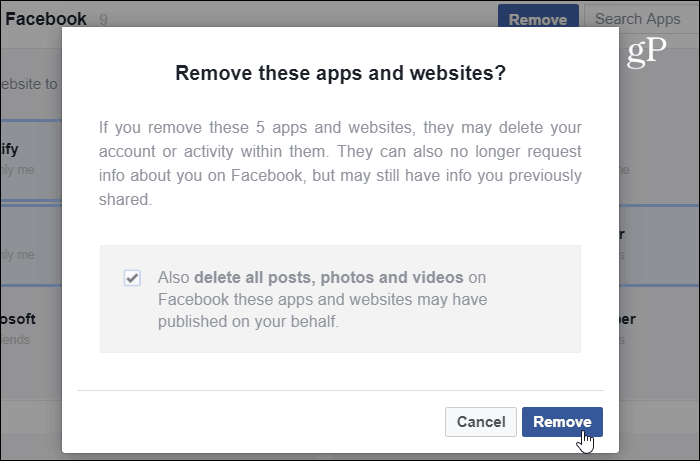 Uygulama Web Sitesinin Kaldırılmasını Doğrulayın Facebook
