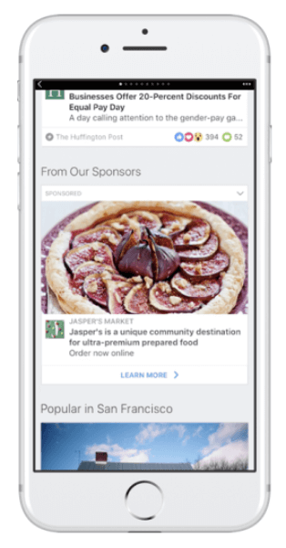 Facebook, Instant Articles üzerindeki reklam fırsatlarını genişletiyor.