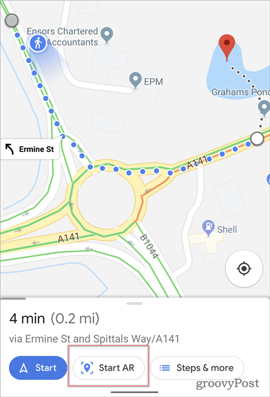 Google Maps AR navigasyon başlangıç ​​AR