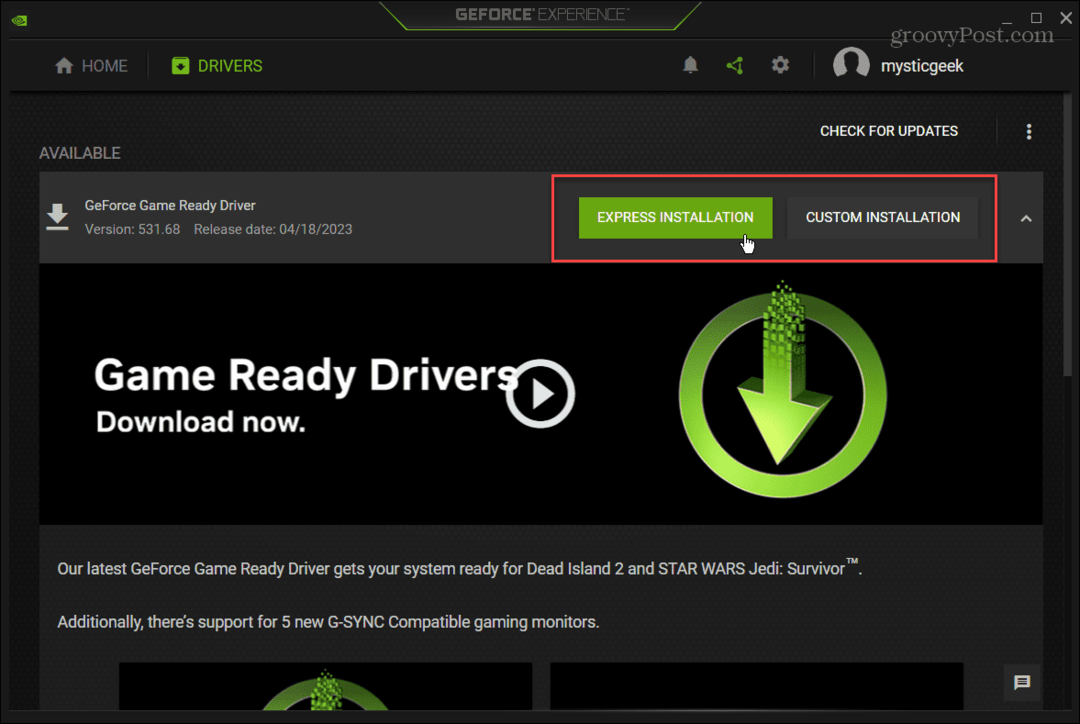 NVIDIA Grafik Kartı Sürücünüzü Güncelleyin