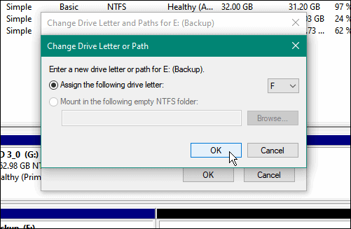 tamam, Windows 11'de bir sürücü harfini değiştirin