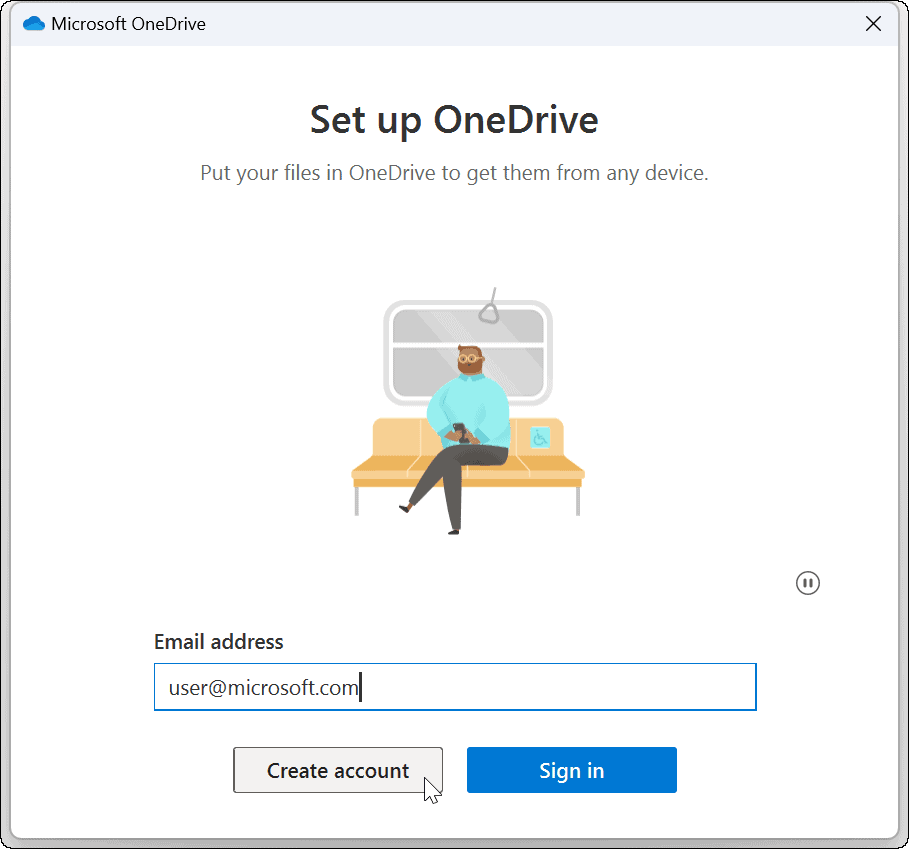 OneDrive hesabını yeniden bağla