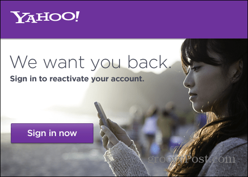 Yahoo Mail Yeniden Etkinleştir