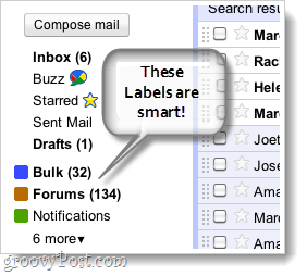 akıllı etiketler gmail ekran görüntüsü