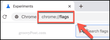 Adres çubuğundan erişilen Chrome bayrakları menüsü