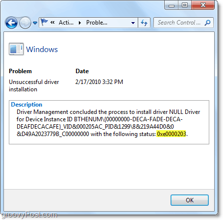 Windows 7 hata kodları dahil teknik bilgileri görüntüleme