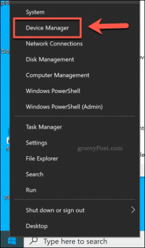 Aygıt Yöneticisi'ne Windows 10'daki Başlat menüsünden erişme