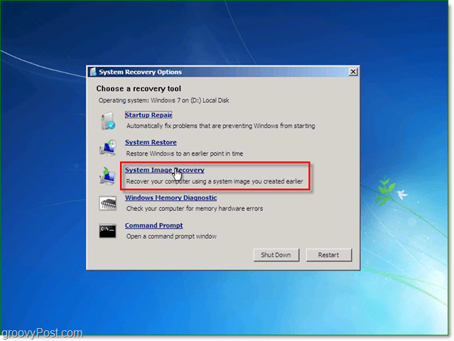 Windows 7 sisteminizi kurtarmak için 5 farklı yol vardır, sistem görüntü kurtarma seçin