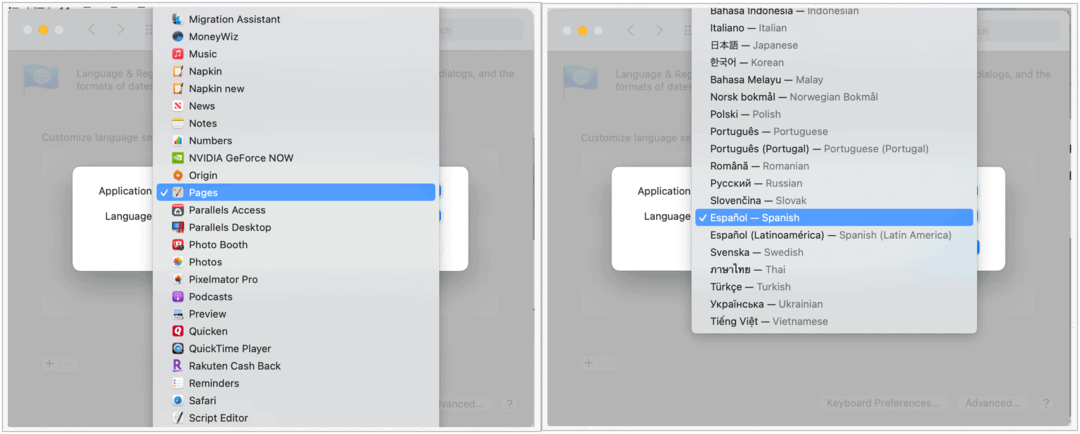 Mac varsayılan dilini uygulamaya göre değiştirin