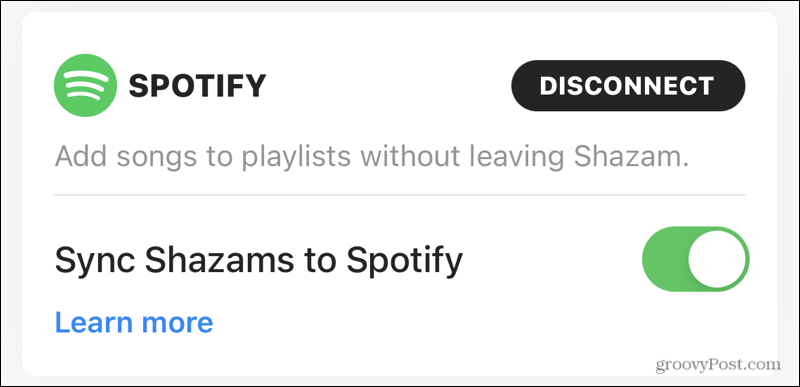 Spotify'ı Shazam ile senkronize edin
