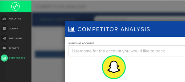 Snaplytics'te izlemek istediğiniz rakibin Snapchat kullanıcı adını ekleyin.