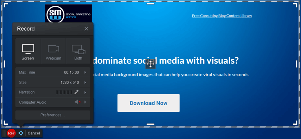 B2B işletmelerinin çevrimiçi videoyu kullanma yolları, Screencast-O-Matic video düzenleyici örneği