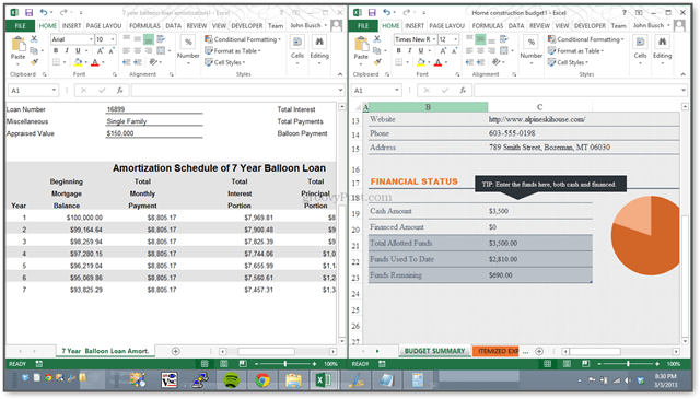 Yeni! Excel 2013 Elektronik Tabloları Ayrı Windows'da Yan Yana Görüntülemenizi Sağlar