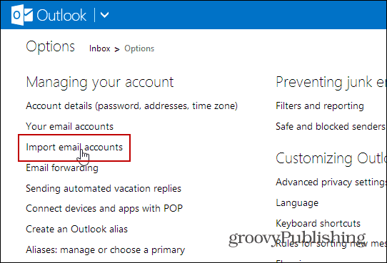 E-postayı İçe Aktar