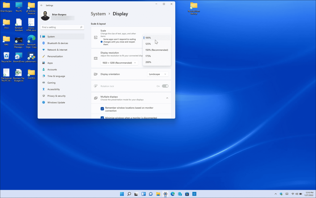 Windows 11'de küçük ekran ölçeği ayarlarını ayarla