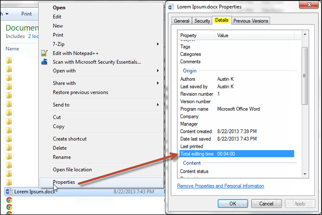 Office 2013 Word Dokümanlarını Düzenlemek için Ne Kadar Zaman Harcadığınızı İzleyin