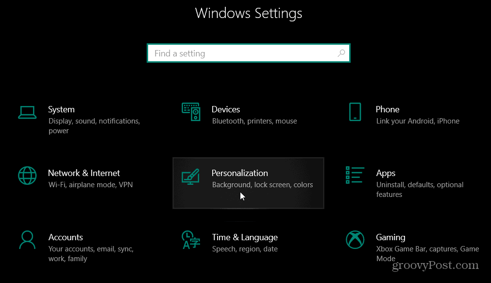 Kişiselleştirme Ayarları Windows 10