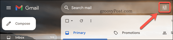 Gmail gelişmiş arama düğmesi