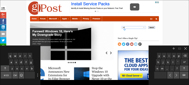 Windows 10 İpucu: Ekran Klavyesini Tablet Modunda Bölün