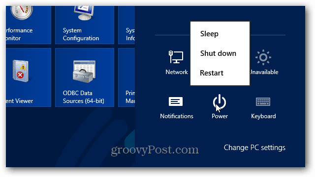 Güç Düğmesi Windows 8
