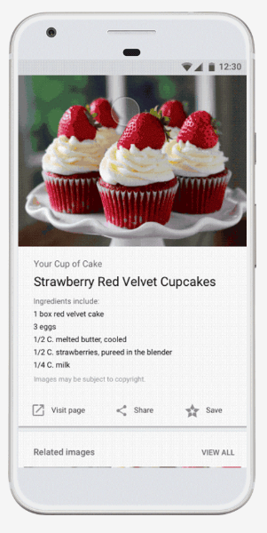 Google yemek tarifleri, ürünler ve daha fazlası için görsel arama motorunu günceller.