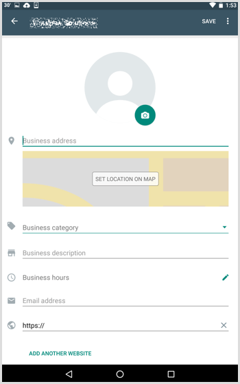 WhatsApp Business profilinize eklemek istediğiniz ayrıntıları doldurun.